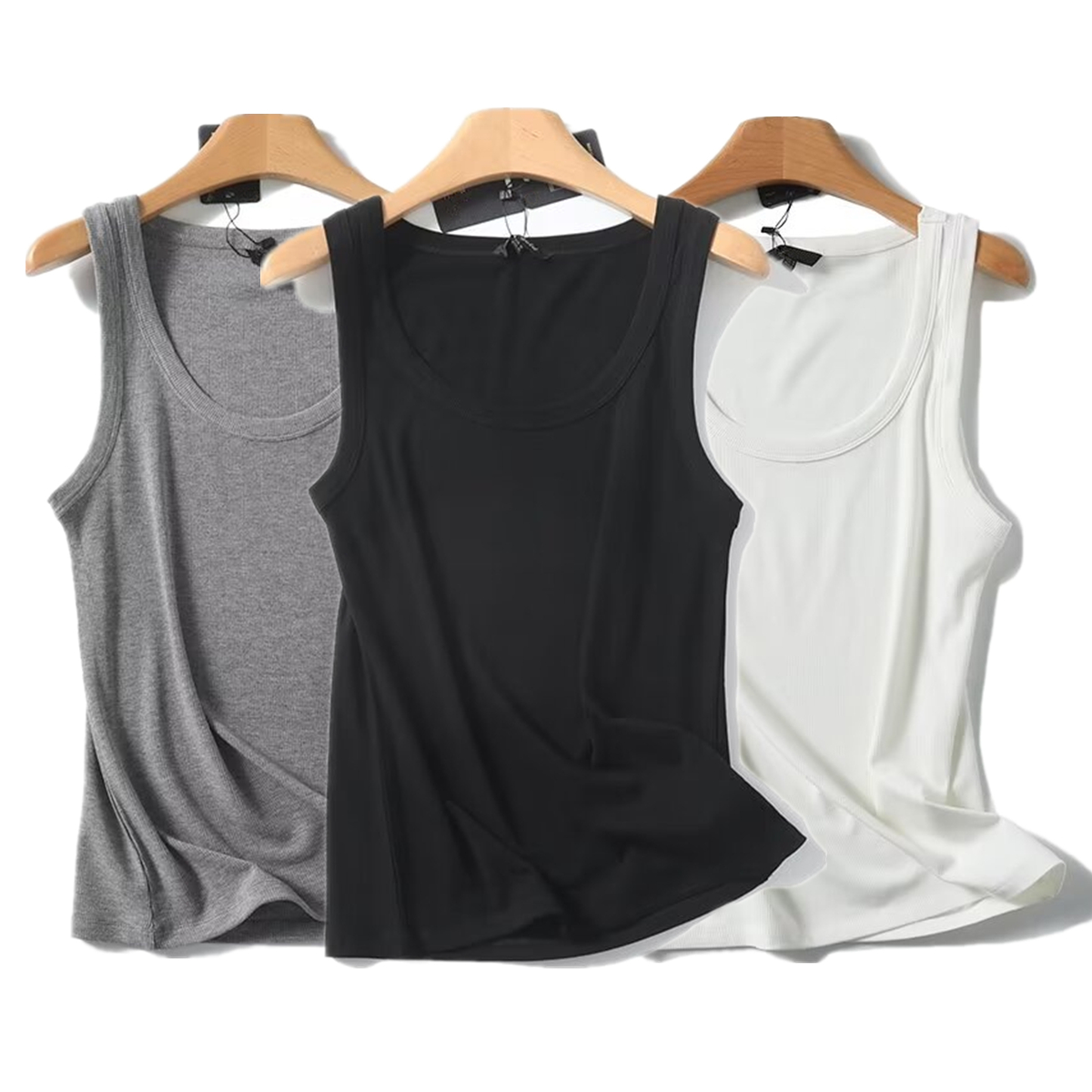 Tank Top Ribbed - Maxducti Solid Slim Fit t-shirt estive