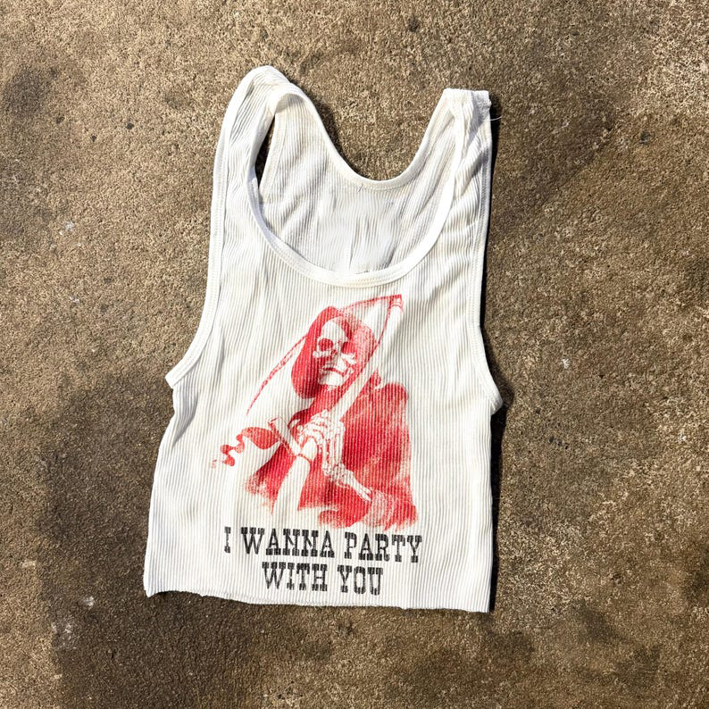 Tank Top Ribbed - Canotta a Costine con Grafica Vintage