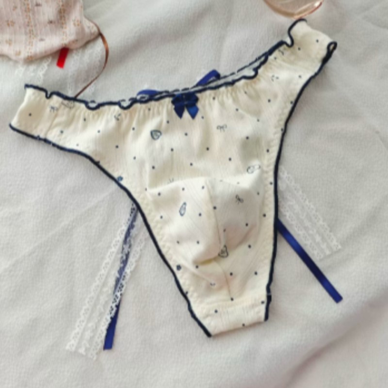 Pouch Boxer Pouch - Nuovo Slip Giapponese Floreale con Fiocco,