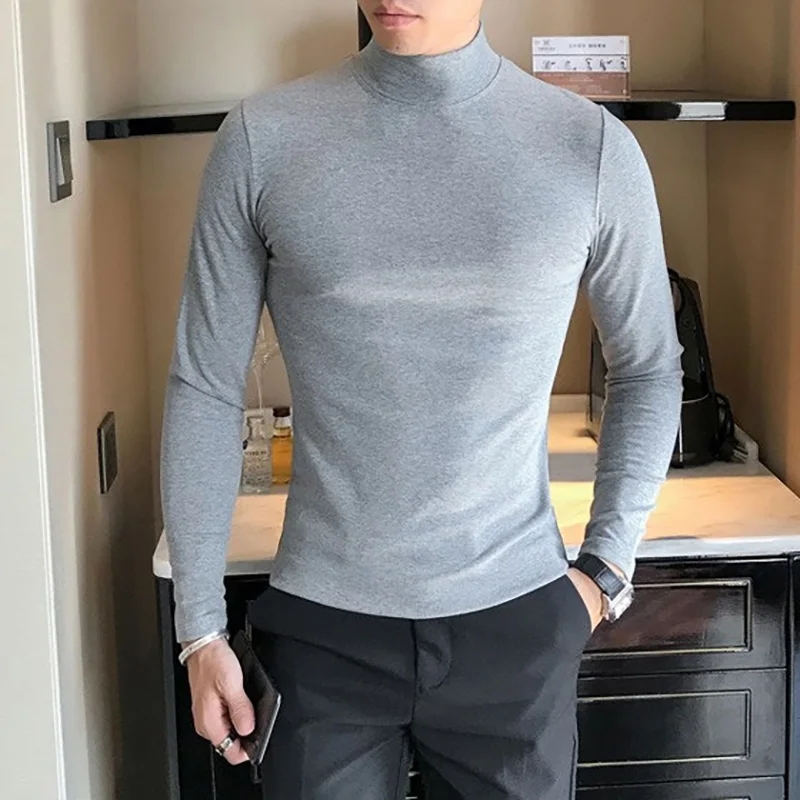 T Shirt Tight Fit - Maglietta a Collo Alto da Uomo